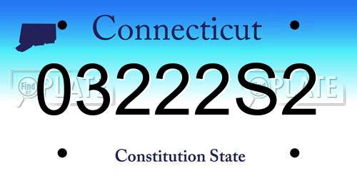 03222S2 Connecticut License Plate
