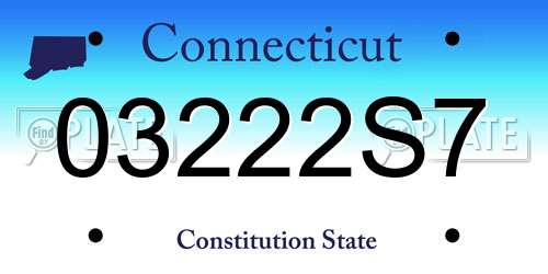 03222S7 Connecticut License Plate