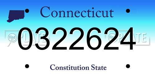 0322624 Connecticut License Plate