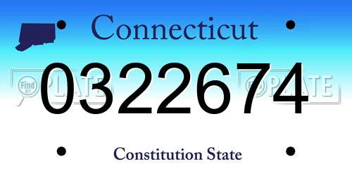 0322674 Connecticut License Plate