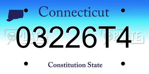 03226T4 Connecticut License Plate