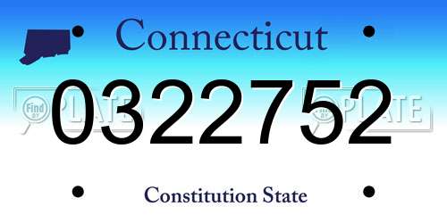 0322752 Connecticut License Plate