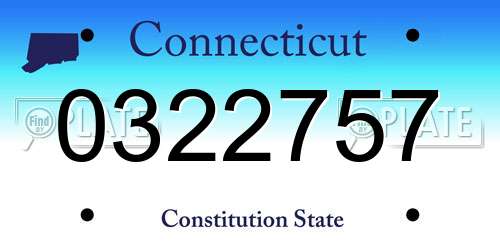 0322757 Connecticut License Plate