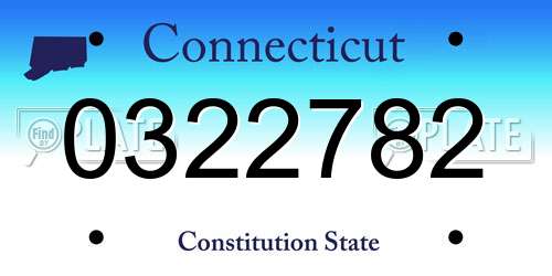 0322782 Connecticut License Plate