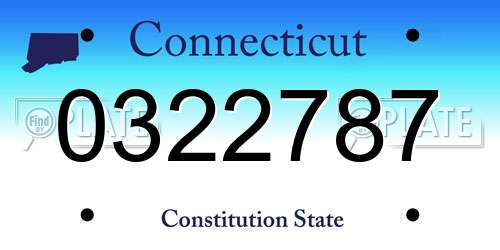 0322787 Connecticut License Plate