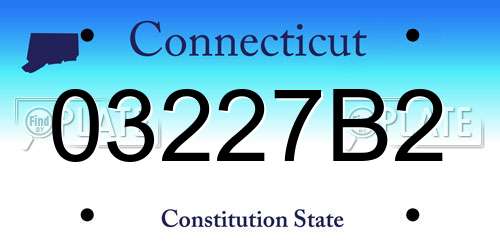 03227B2 Connecticut License Plate