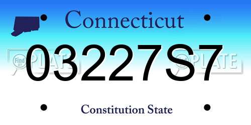03227S7 Connecticut License Plate