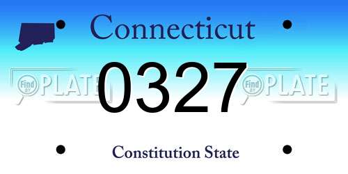 0327 Connecticut License Plate