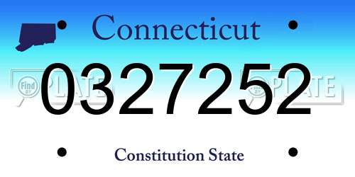 0327252 Connecticut License Plate