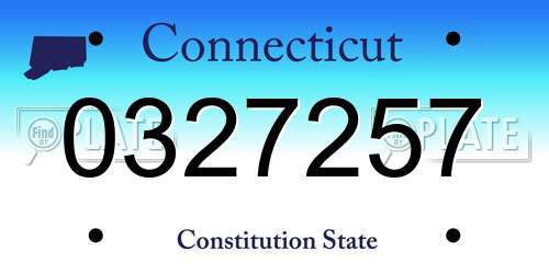 0327257 Connecticut License Plate