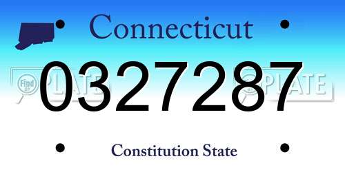 0327287 Connecticut License Plate