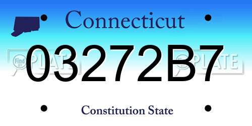 03272B7 Connecticut License Plate