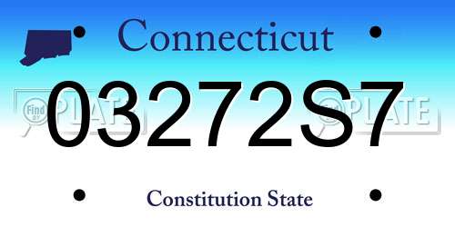 03272S7 Connecticut License Plate