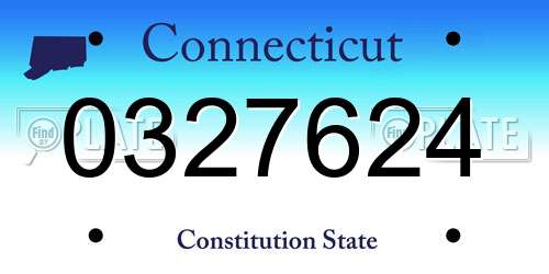 0327624 Connecticut License Plate