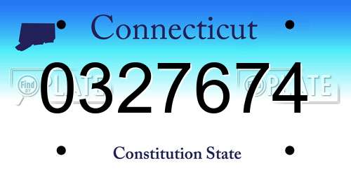 0327674 Connecticut License Plate