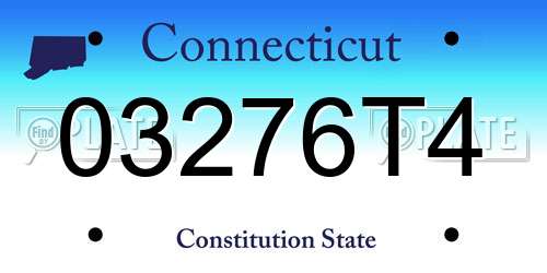 03276T4 Connecticut License Plate