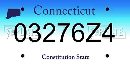 03276Z4 Connecticut License Plate