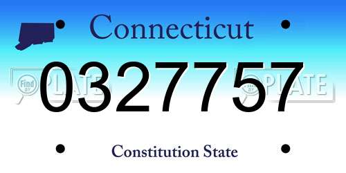 0327757 Connecticut License Plate