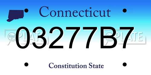 03277B7 Connecticut License Plate