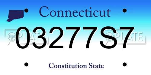 03277S7 Connecticut License Plate