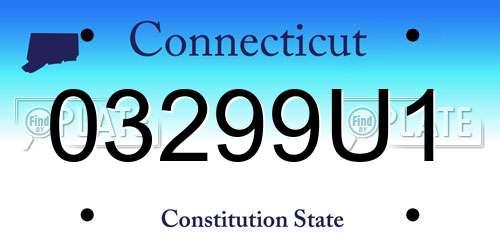 03299U1 Connecticut License Plate