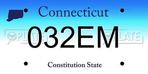 032EM Connecticut License Plate