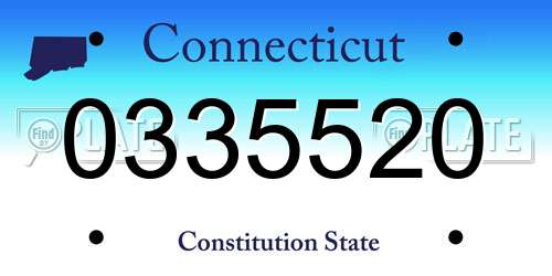 0335520 Connecticut License Plate