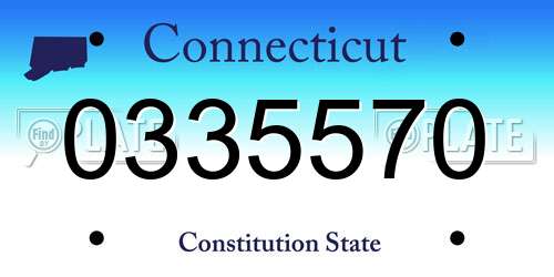0335570 Connecticut License Plate