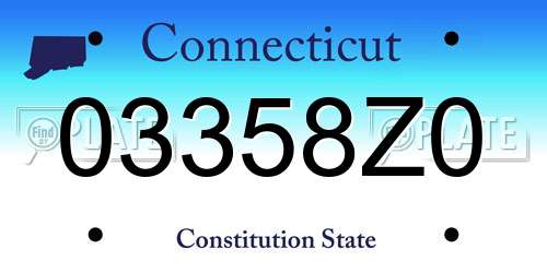 03358Z0 Connecticut License Plate