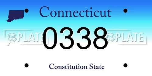 0338 Connecticut License Plate