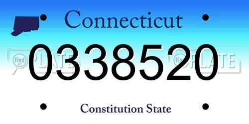 0338520 Connecticut License Plate