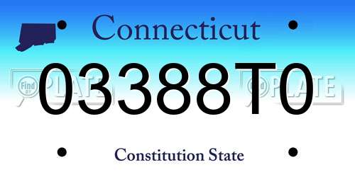 03388T0 Connecticut License Plate