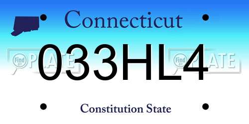 033HL4 Connecticut License Plate