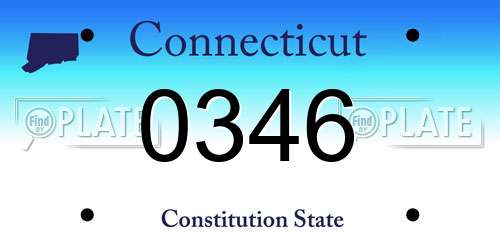 0346 Connecticut License Plate