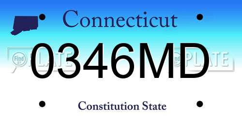 0346MD Connecticut License Plate