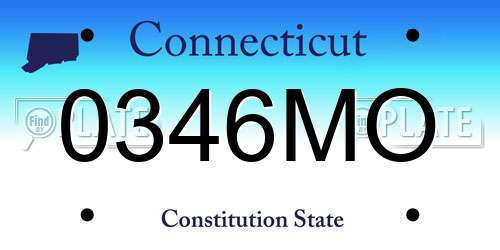 0346MO Connecticut License Plate