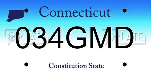 034GMD Connecticut License Plate