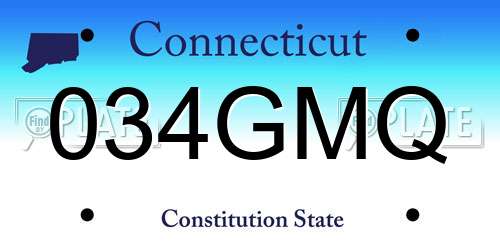 034GMQ Connecticut License Plate