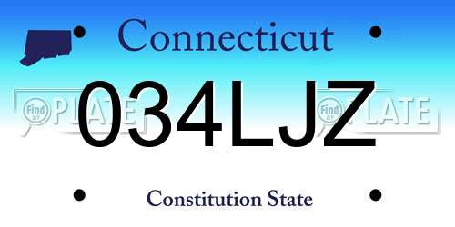 034LJZ Connecticut License Plate