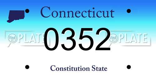 0352 Connecticut License Plate