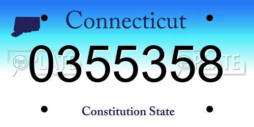 0355358 Connecticut License Plate