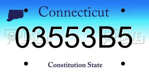 03553B5 Connecticut License Plate