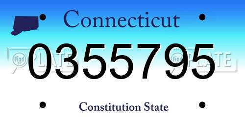 0355795 Connecticut License Plate