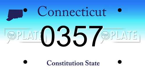 0357 Connecticut License Plate