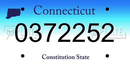 0372252 Connecticut License Plate