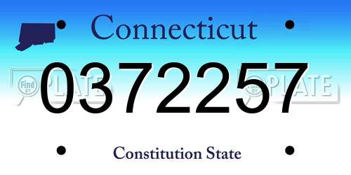 0372257 Connecticut License Plate