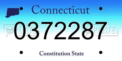 0372287 Connecticut License Plate