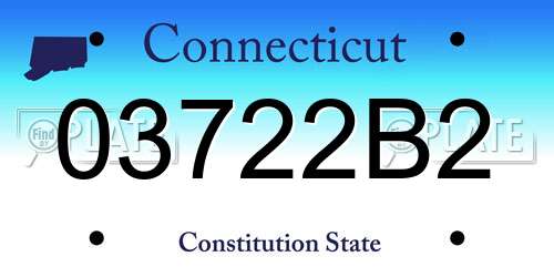 03722B2 Connecticut License Plate