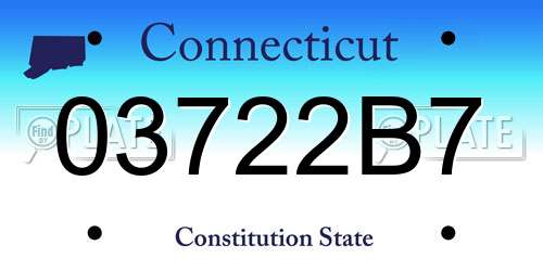 03722B7 Connecticut License Plate