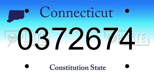 0372674 Connecticut License Plate